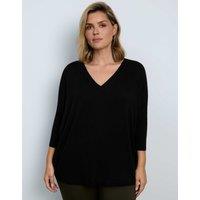 Live Unlimited London Jersey V-Neck Top Black