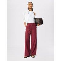Whistles Pintuck Straight Leg Trousers Burgundy