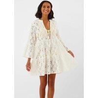 ACCESSORIZE Lace Mini Beach Dress White