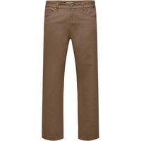ONLY & SONS Regular Fit Twill Chinos Brown