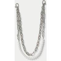 M&S 2 Row Pearl Wallet Chain Silver