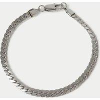 M&S Flat Curb Bracelet Silver