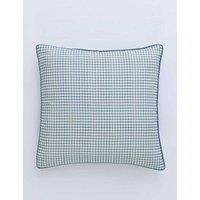 MM Linen Linen Mix Gingham Cushion Blue Mix