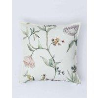 MM Linen Linen Blend Floral Piped 50x50cm Cushion Cream Mix