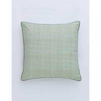 MM Linen Linen Mix Gingham Cushion Green Mix