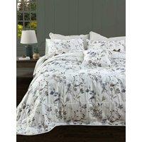MM Linen Linen Mix Floral Bedspread Set with Linen White Mix