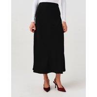 Ghost Satin Midi Slip Skirt Black
