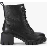 Carvela Leather Lace Up Block Heel Ankle Boots Black