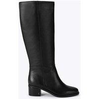 Carvela Leather Block Heel Knee High Boots Black