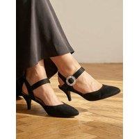 Jones Bootmaker Leather Buckle Stiletto Court Shoes Black