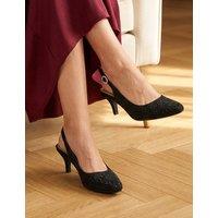 Jones Bootmaker Leather Slingback Stiletto Court Shoes Black