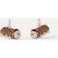 M&S Christmas Colin the Caterpillar Earring Gold