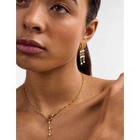 Katie Loxton Gold Plated Drop Hoop Earrings Gold