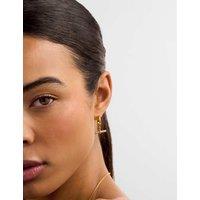 Katie Loxton Gold Plated T-Bar Hoop Earrings Gold