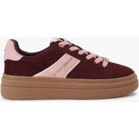 Kurt Geiger Suede Side Stripe Platform Trainers Red