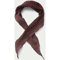 M&S Warm Small Brown Polka Scarf Burgundy
