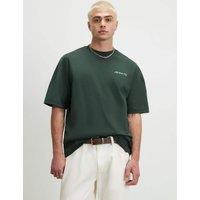 River Island Oversized Pure Cotton Graphic T-Shirt Green Mix