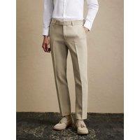 River Island Skinny Fit Flat Front Suit Trousers Stone