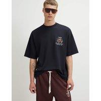 River Island Oversized Crew Neck T-Shirt Navy Mix