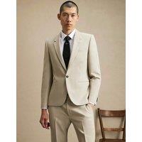 River Island Skinny Fit Stretch Suit Jacket Stone