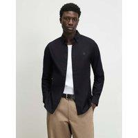 River Island Muscle Fit Cotton Rich Oxford Shirt Black