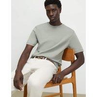 River Island Slim Fit Cotton Rich Crew Neck T-Shirt Khaki