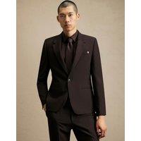 River Island Skinny Fit Stretch Suit Jacket Brown