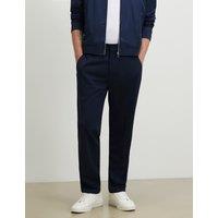 River Island Slim Fit Textured Lightweight Stretch Trousers Navy