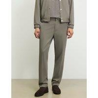 River Island Slim Fit Textured Lightweight Stretch Trousers Grey
