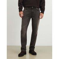 River Island Straight Fit 5 Pocket Rigid Jeans Brown