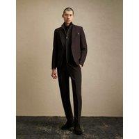 River Island Skinny Fit Flat Front Suit Trousers Brown