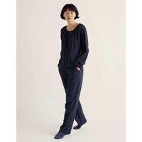 Seasalt Cornwall Pure Cotton Textured Pyjama Set Navy