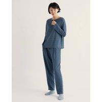 Seasalt Cornwall Cotton Rich Striped Pyjama Set Blue Mix