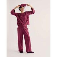 Seasalt Cornwall Cotton Rich Striped Pyjama Set with Eye Mask Red Mix