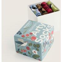 Seasalt Cornwall 4 Pack Ankle Bird Print High Socks Multi