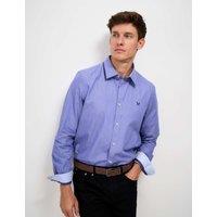 Crew Clothing Regular Fit Pure Cotton Striped Shirt Medium Blue Mix