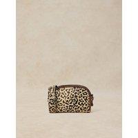 White Stuff Leopard Print Leather Cross Body Bag Natural Mix
