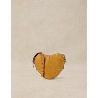White Stuff Heart Leather Cross Body Bag Yellow