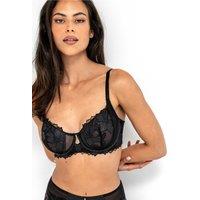 Pour Moi Onyx Embroidery Underwired Non Padded Balcony Bra Black