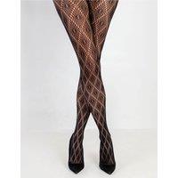 Pour Moi Diamond Pattern Fashion Tights Black