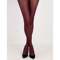 Pour Moi 20 Denier Polka Dot Tights Burgundy