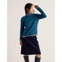 Seasalt Cornwall Merino Wool Rich Textured Crew Neck Jumper Dark Blue