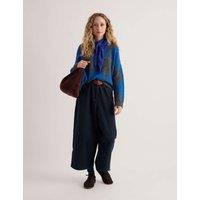 Seasalt Cornwall Merino Wool Rich Diamond Patterned Jumper Blue Mix
