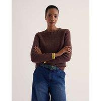 Seasalt Cornwall Merino Wool Rich Textured Crew Neck Jumper Taupe