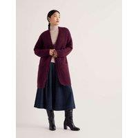Seasalt Cornwall Textured Longline Cardigan with Wool & Mohair Purple