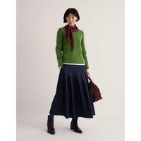 Seasalt Cornwall Merino Wool Rich Textured Crew Neck Jumper Light Green
