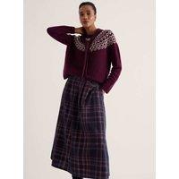 Seasalt Cornwall Merino Wool Rich Fair Isle Jumper Purple Mix