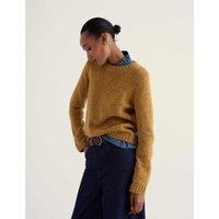 Seasalt Cornwall Merino Wool Rich Textured Crew Neck Jumper Camel