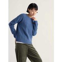 Seasalt Cornwall Merino Wool Rich Textured Jumper Dark Blue