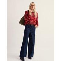 Seasalt Cornwall Merino Wool Rich Striped Jumper Red Mix